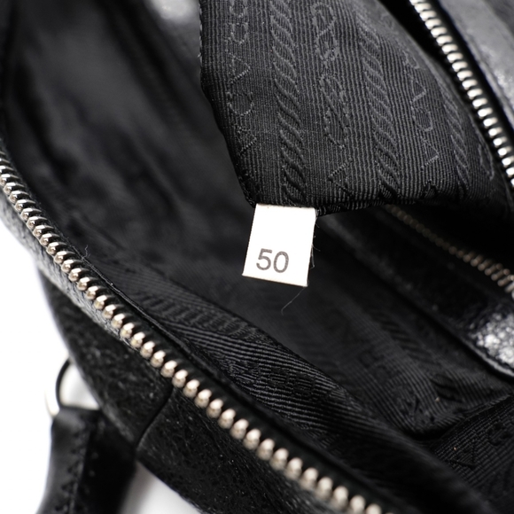 Prada Black Cervo Lux Leather Chain Bowling Bag - Picture 11 of 14